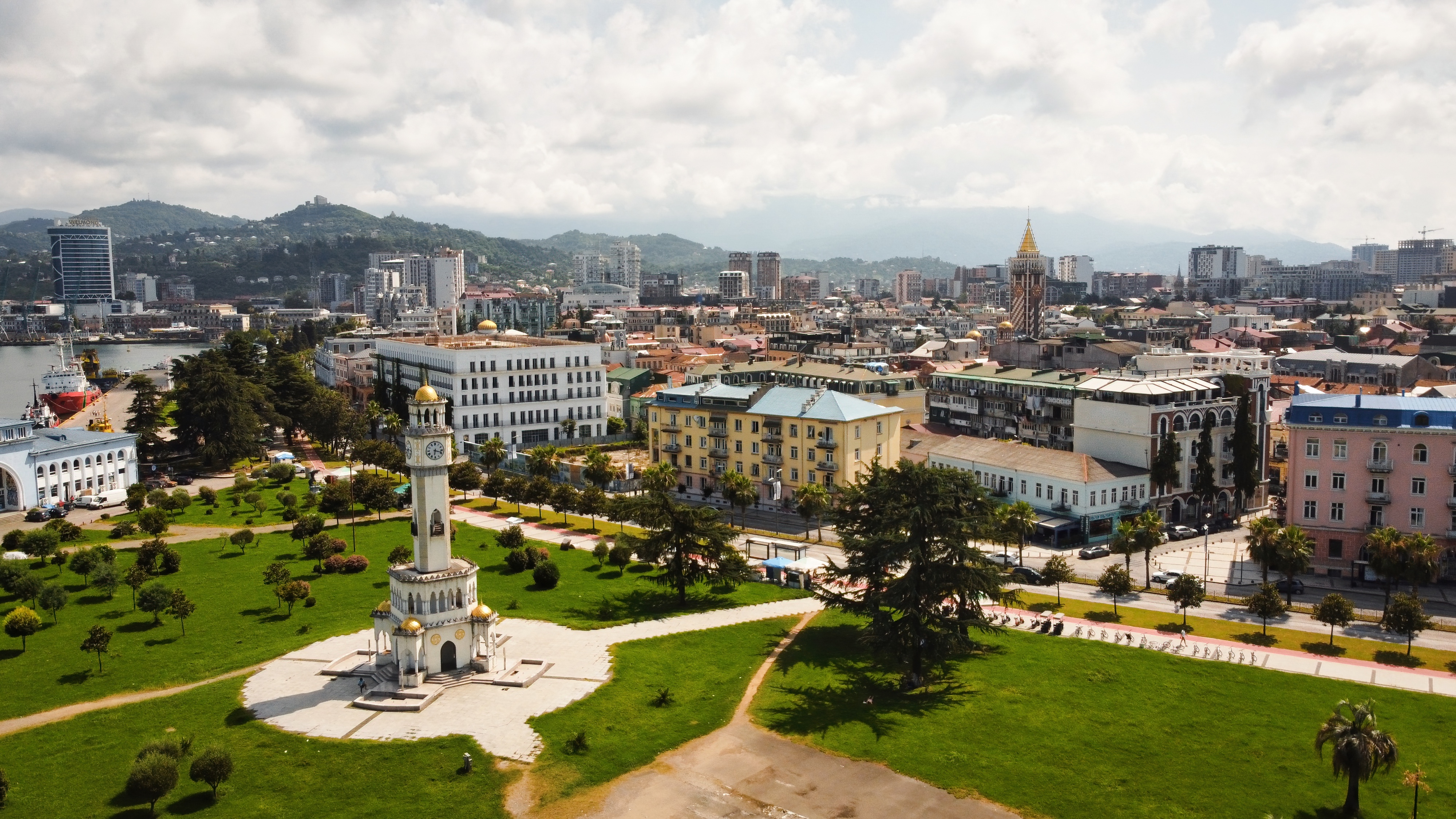 Aerial drone view of Batumi, Georgia
